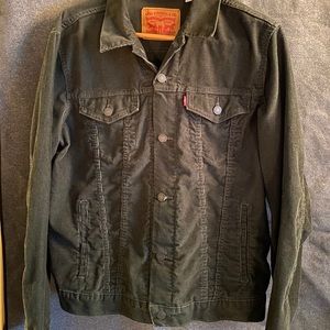 Levi’s Hunter Green unlined Corduroy Trucker Jacket